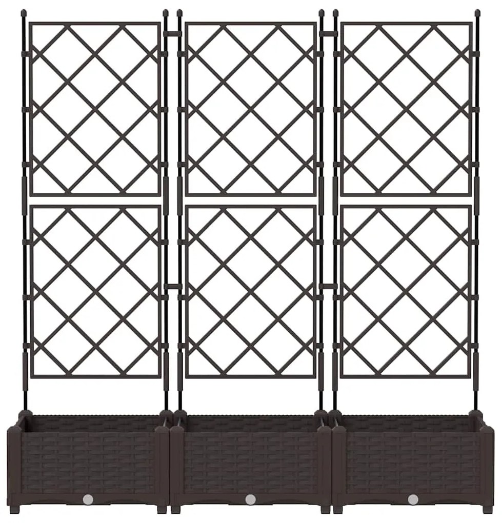 vidaXL Κηποτινάκι με Τρέλα 3 pcs Καφέ 120 x 40 x 125.5 εκ. PP
