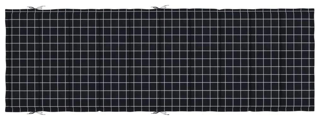 Μαξιλάρι Ξαπλώστρας Μαύρο Καρό από Ύφασμα Oxford - Μαύρο