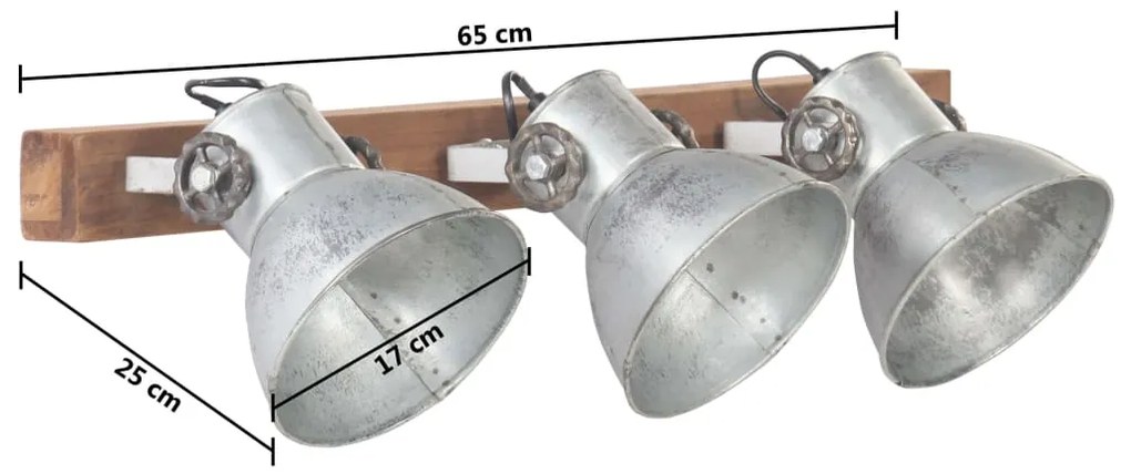 Φωτιστικό Τοίχου Industrial Ασημί 65x25 εκ. Ε27 - Ασήμι