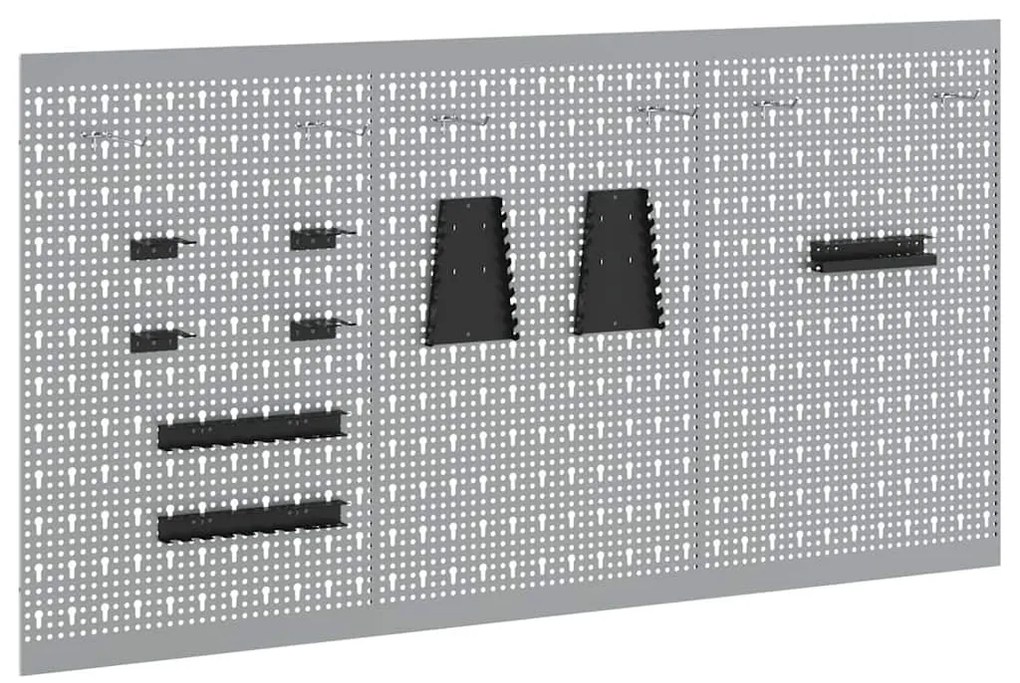 vidaXL Αποθηκευτική Παγκάκια 3 pcs Γκρι 150 x 1 x 80 εκ