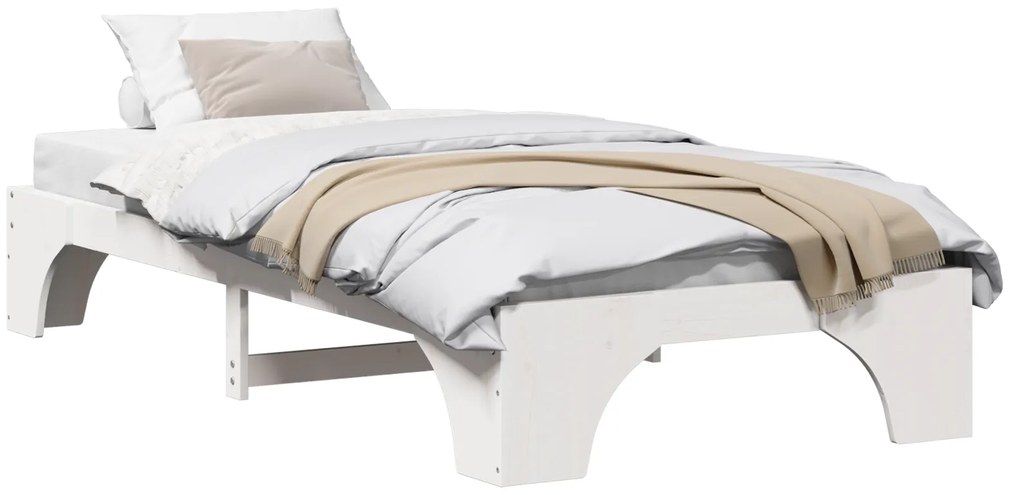 vidaXL Κρεβάτι Λευκό 80x200 cm Ξύλο Πεύκου