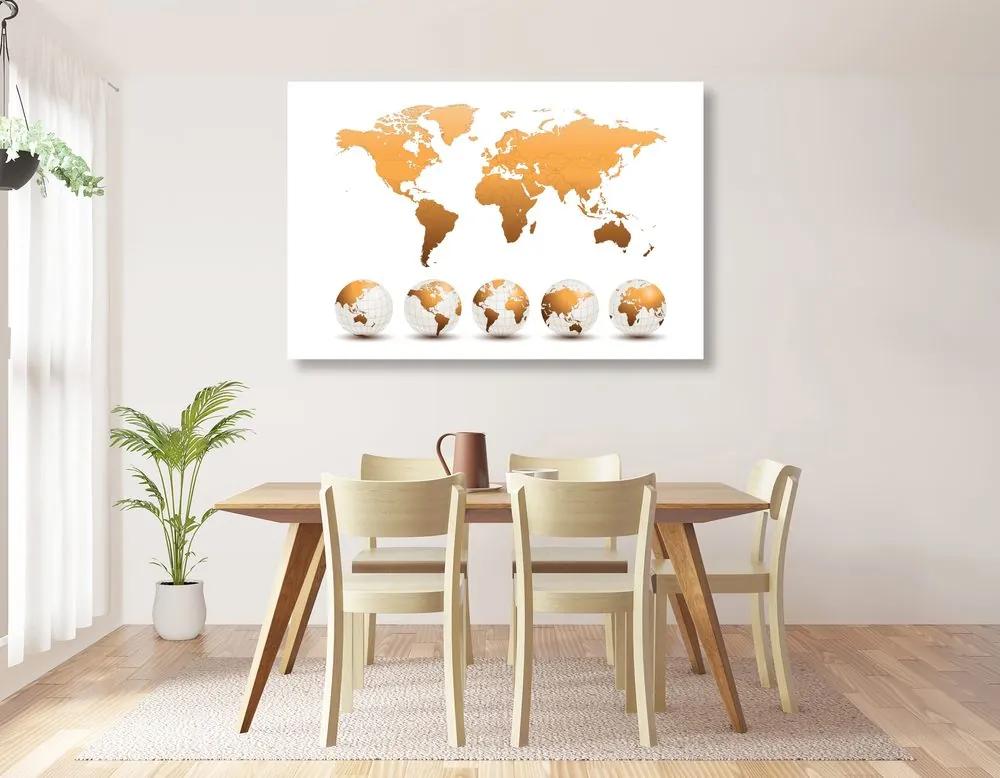Εικόνα σε σφαίρες φελλού με παγκόσμιο χάρτη - 90x60  color mix