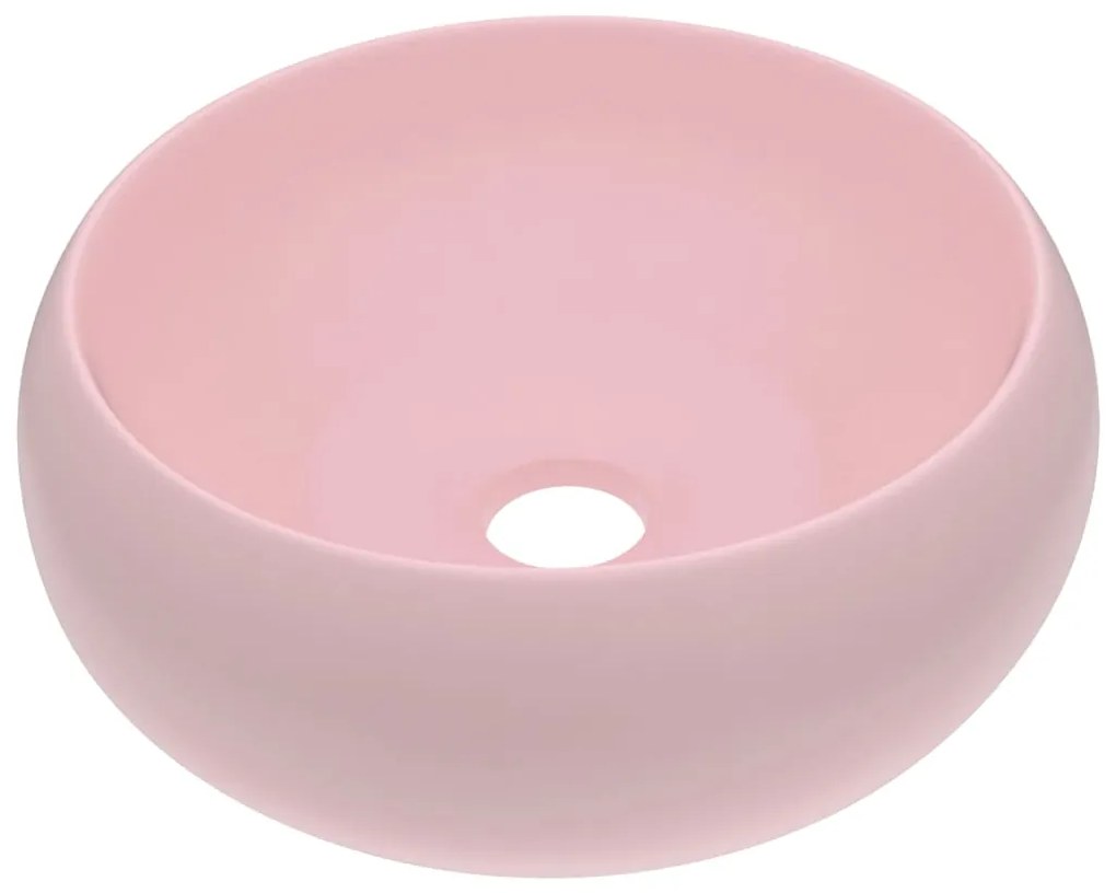 vidaXL Νιπτήρας Πολυτελής Στρογγυλός Ροζ Ματ 40 x 15 εκ. Κεραμικός