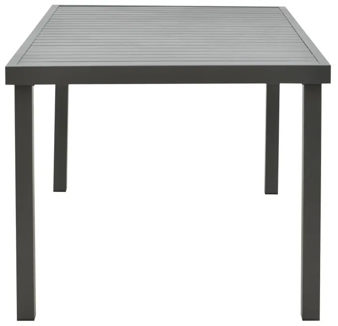 Τραπεζαρία Azelie-Kliton σετ 7τεμ ανθρακί ύφασμα-ανθρακί αλουμίνιο 77x55x94εκ 150x80x74 εκ.