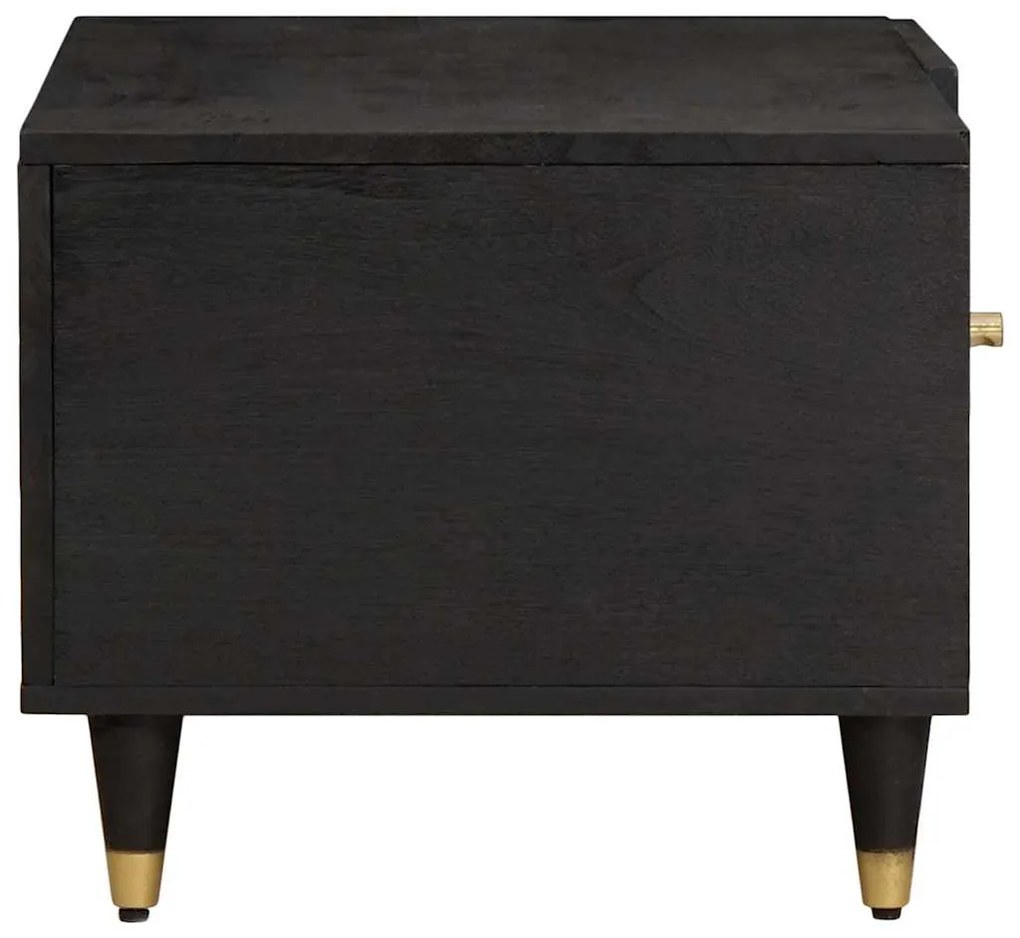 vidaXL Τραπεζάκι σαλονιού Μαύρο 80 x 50 x 40 cm Στερεό ξύλο μάνγκο