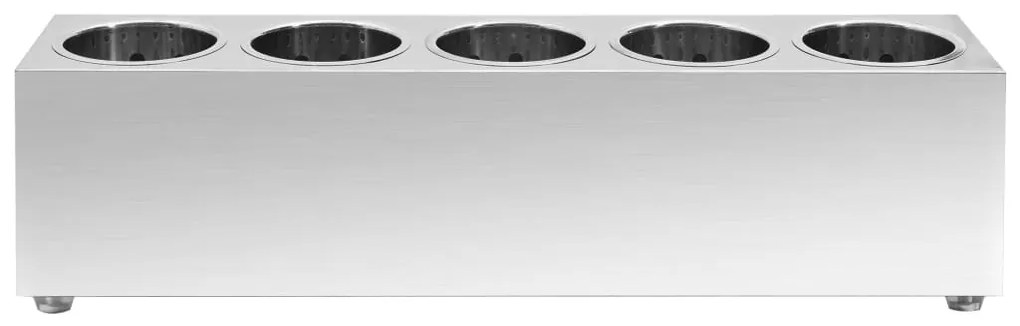 vidaXL Βάση για Μαχαιροπίρουνα 5 Θέσεων Ορθογώνια από Ανοξ. Ατσάλι