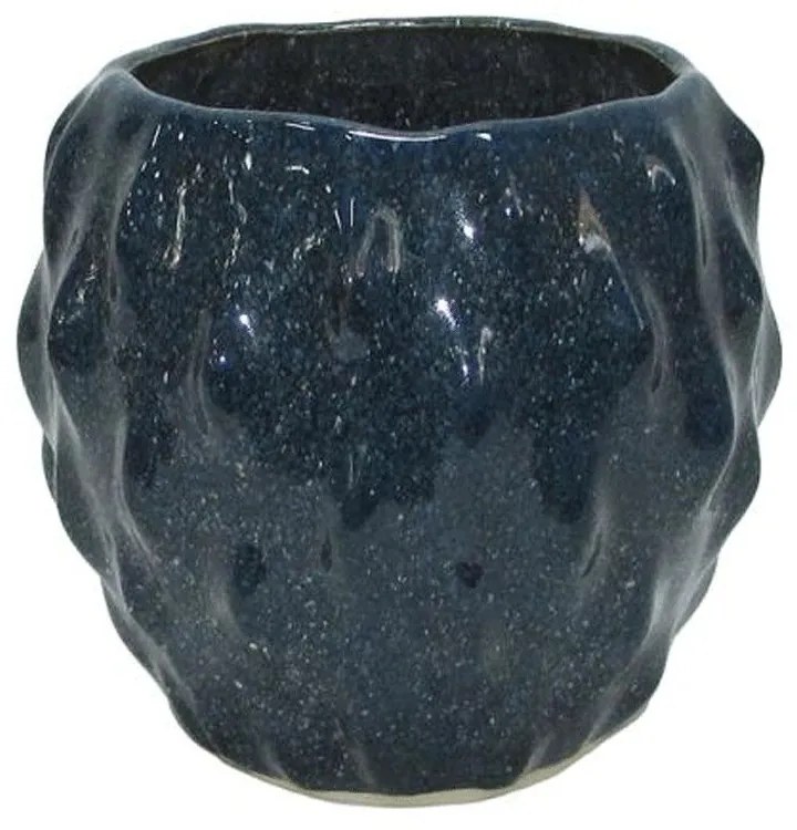 Βάζο Belinda 003-124-110 17x17x15cm Dark Blue Κεραμικό