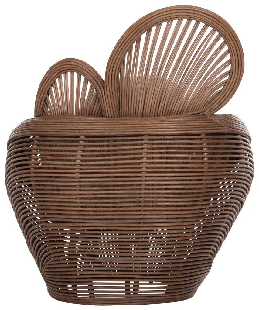 Καρέκλα - Πολυθρόνα CIRCE C9883 Καφέ Rattan με Εκρού Μαξιλάρια 100x74x112,5Υεκ. 100x74x112.5 εκ.