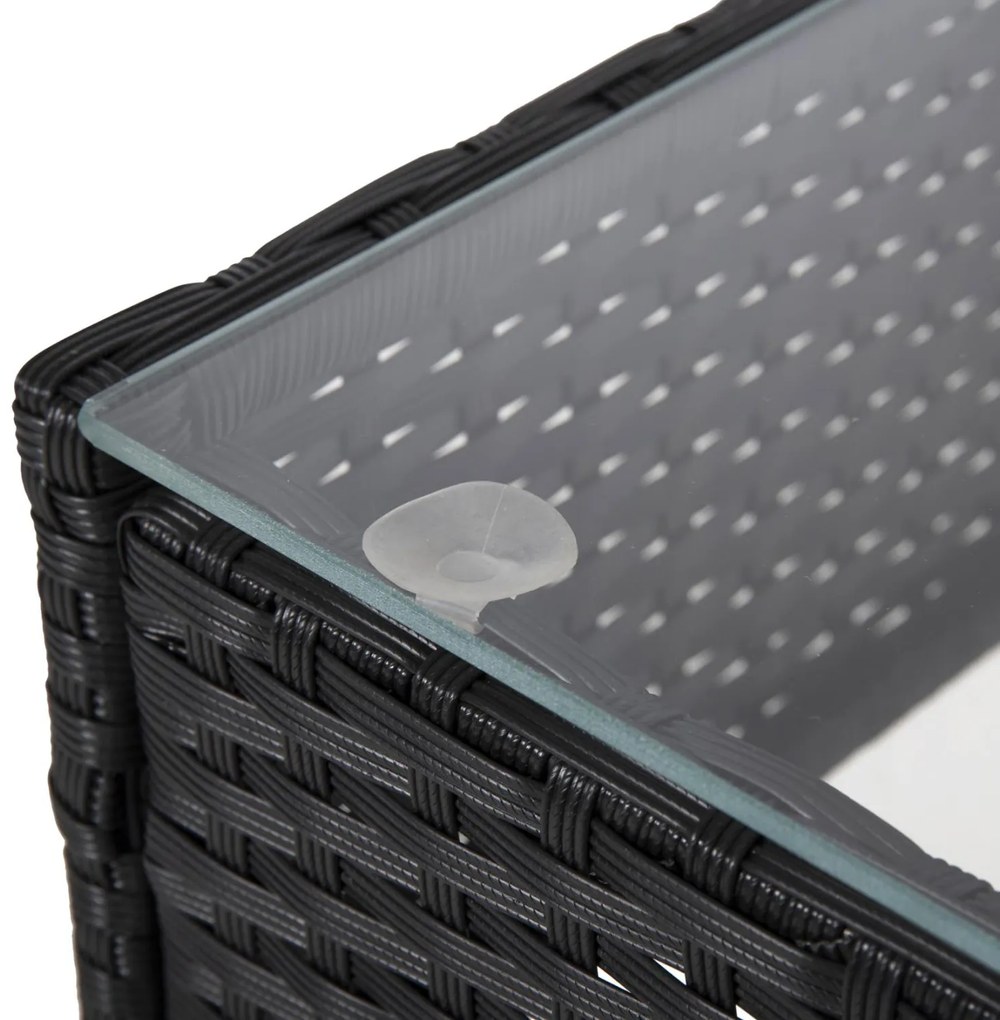 Σετ Κήπου Σαλόνι STASIA 4 τεμ Συνθετικό Rattan Μαύρο με Καπουτσίνο Μαξιλάρια