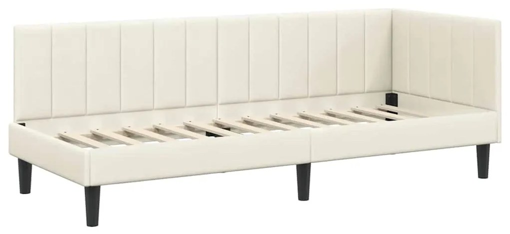 vidaXL Κρεβάτι Γωνίας με κεφαλάρι Κρεμ 80 x 200 cm Βελούδο