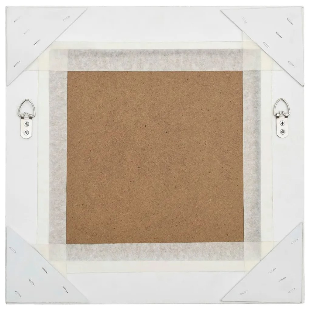 Καθρέφτης Τοίχου με Μπαρόκ Στιλ Ασημί 40 x 40 εκ. - Ασήμι