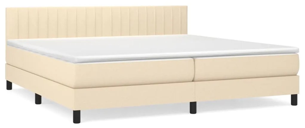 ΚΡΕΒΑΤΙ BOXSPRING ΜΕ ΣΤΡΩΜΑ ΚΡΕΜ 200X200 ΕΚ. ΥΦΑΣΜΑΤΙΝΟ 3140246