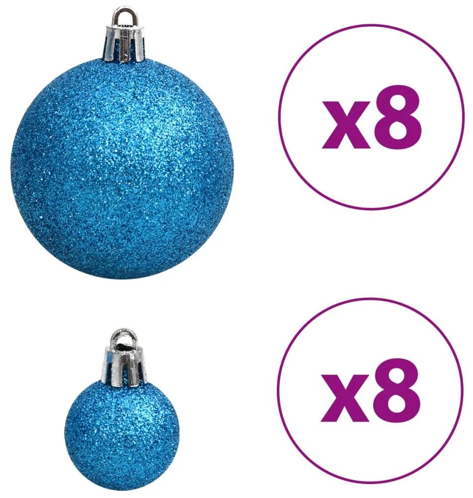 vidaXL Χριστουγεννιάτικες Μπάλες 100 τεμ. Μπλε και Ασημί 3/4/6 εκ.
