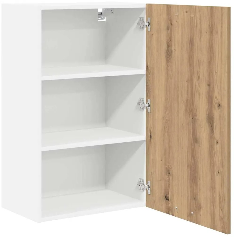 vidaXL Κρεμαστό ντουλάπι με αποθήκευση Riga Χειροποίητη Δρυς και Λευκό