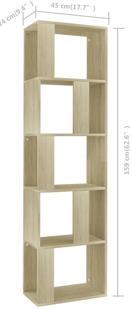 vidaXL Βιβλιοθήκη/Διαχωριστικό Sonoma Δρυς 45x24x159 εκ. Επεξ. Ξύλο