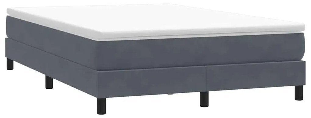 vidaXL Κρεβάτι Boxspring με Στρώμα Σκούρο Γκρι 160x210 εκ. Βελούδινο