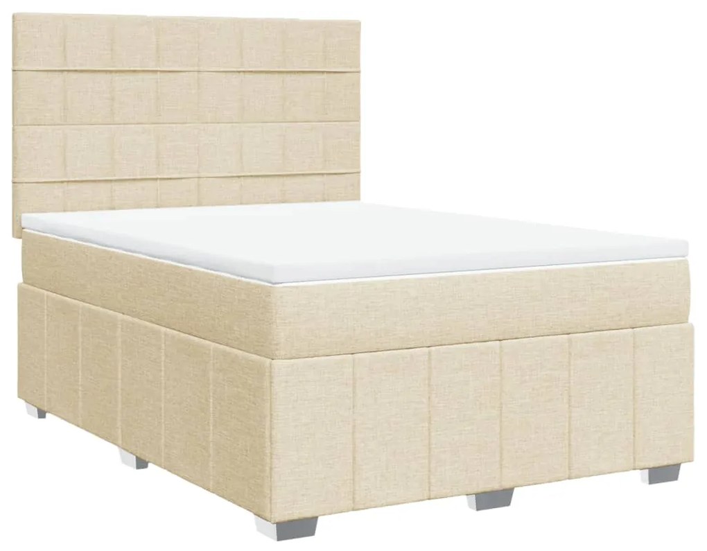 ΚΡΕΒΑΤΙ BOXSPRING ΜΕ ΣΤΡΩΜΑ ΚΡΕΜ 140X200 ΕΚ. ΥΦΑΣΜΑΤΙΝΟ 3291696