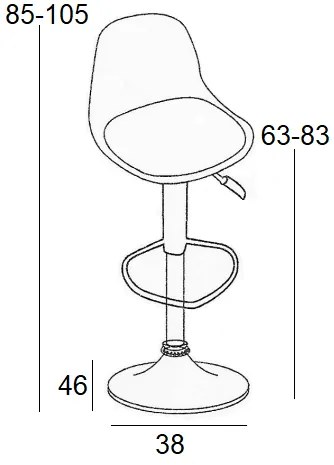 ΣΚΑΜΠΟ ΜΠΑΡ 2ΤΜΧ BAR88 ΜΑΥΡΟ ΓΚΡΙ ΥΦΑΣΜΑ 38X46X105ΕΚ.