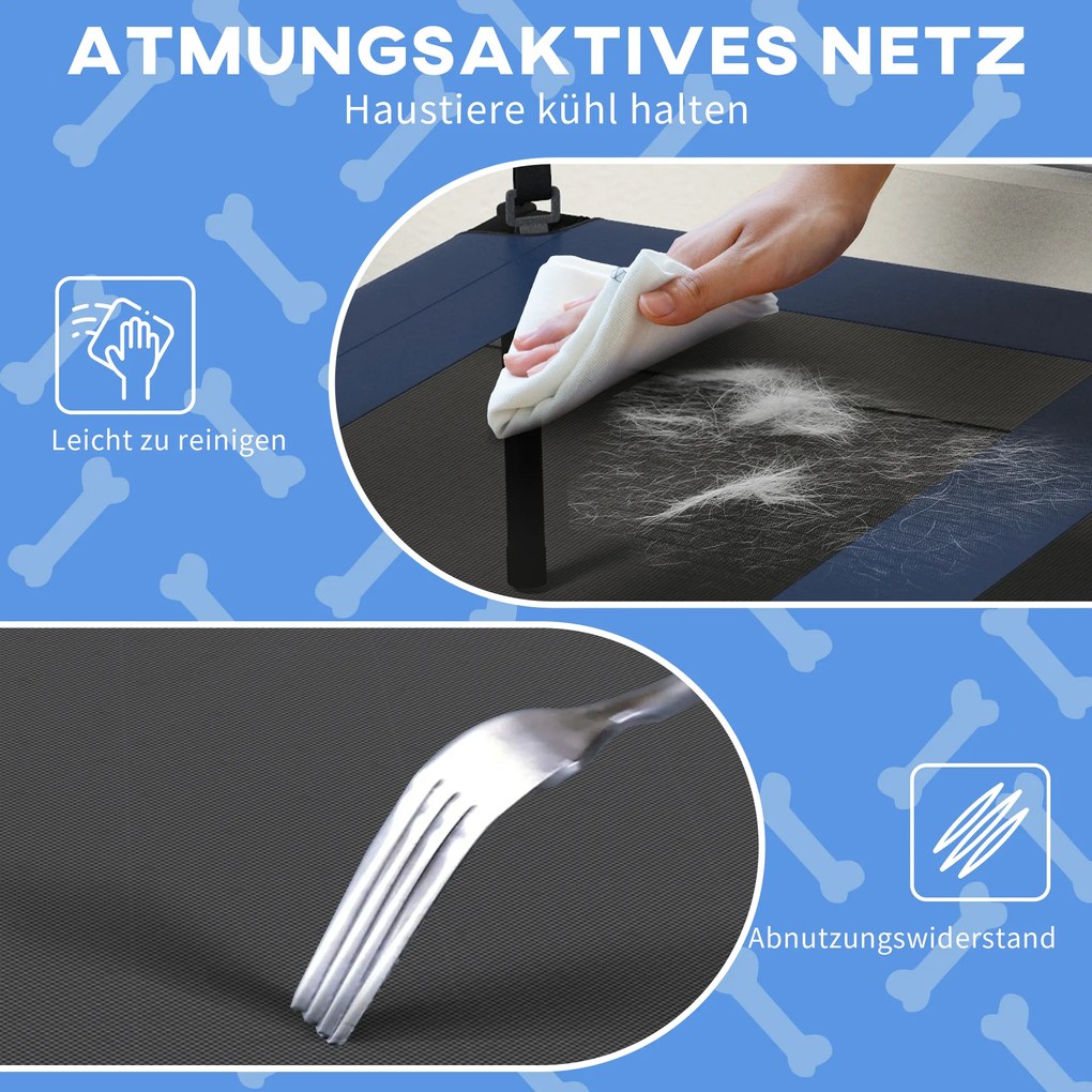 PawHut Κρεβάτι Σκύλου με Στέγαστρο, Διαπνέον, Αδιάβροχο, έως 30 kg, 91 x 76 x 89 cm, Σκούρο Μπλε