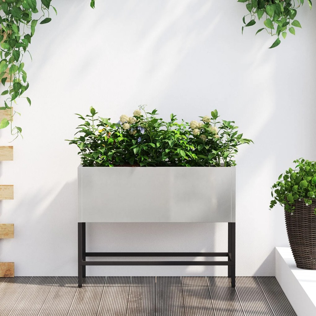 vidaXL Ανυψωμένος Κήπος 60x26x45 εκ Ανοξείδωτο χάλυβα