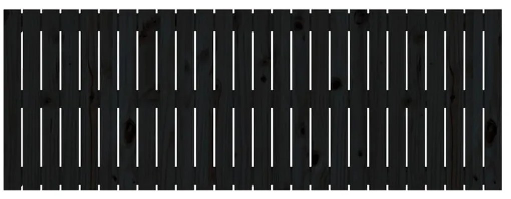 vidaXL Κεφαλάρι Τοίχου Μαύρο 166x3x60 εκ. από Μασίφ Ξύλο Πεύκου