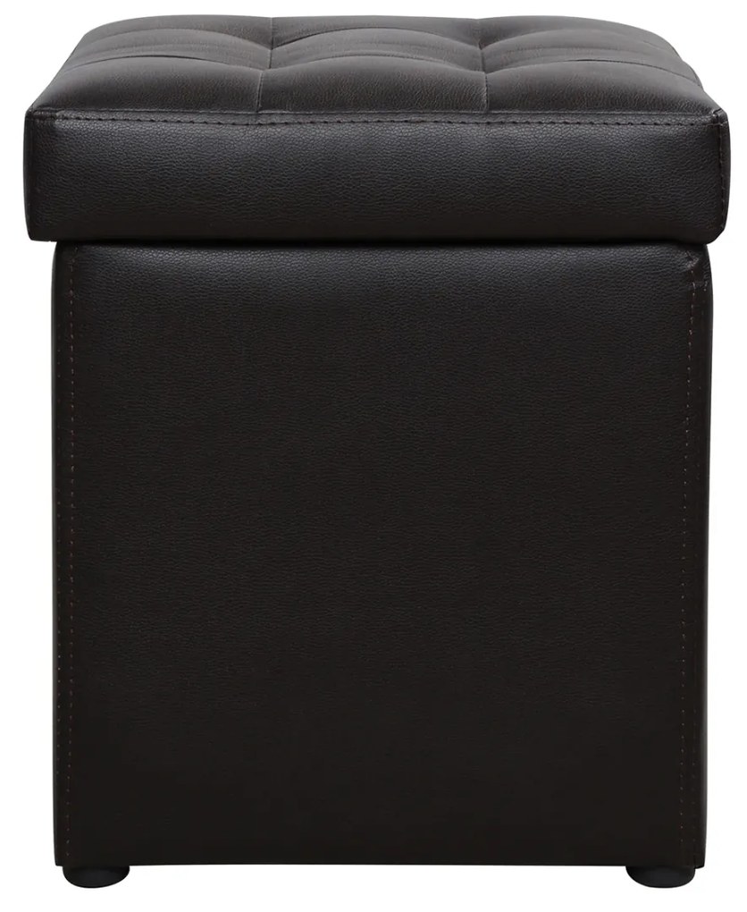 Σκαμπώ Με Αποθηκευτικό Χώρο Pu Καφέ Cube 36,5x36,5x36Υεκ.