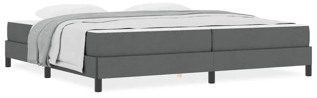 vidaXL Κρεβάτι με ελατήρια με στρώμα Σκούρο γκρι 200 x 200 cm ύφασμα