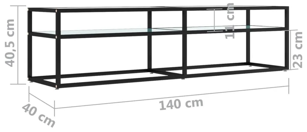 vidaXL Έπιπλο Τηλεόρασης Λευκό Όψη Μαρμάρου 160x40x40,5εκ Ψημένο Γυαλί
