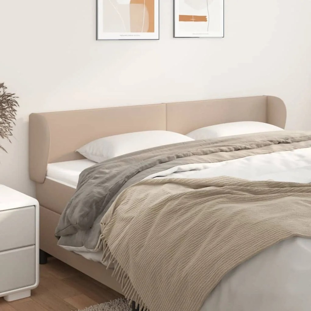 vidaXL Κεφαλάρι με Πτερύγια Καπουτσίνο 163x23x78/88εκ. Συνθετικό Δέρμα
