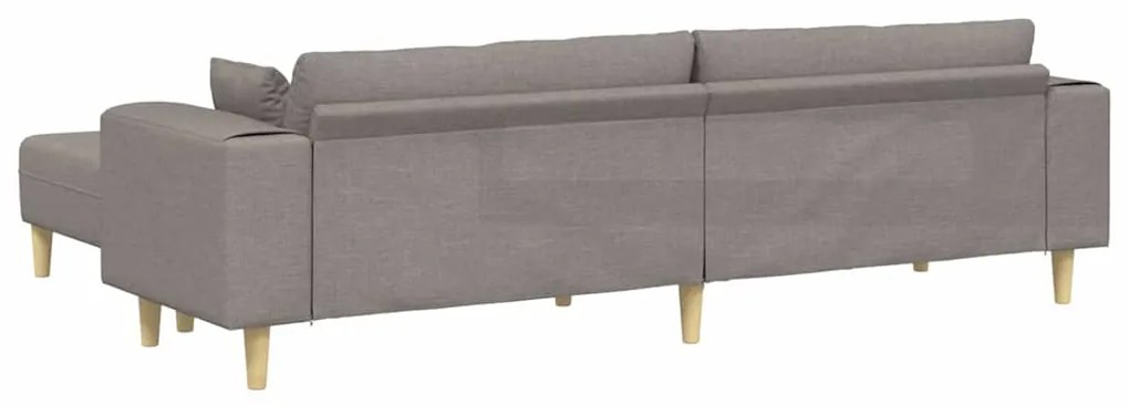 vidaXL Υφασμάτινος καναπές με μαξιλάρι 3 pcs Taupe 208 εκ. ύφασμα