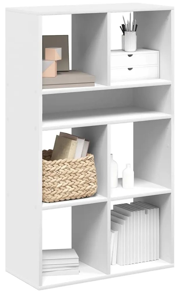 Βιβλιοθήκη με 5 Ράφια Λευκή 66x31x112 εκ. Επεξεργασμένο Ξύλο