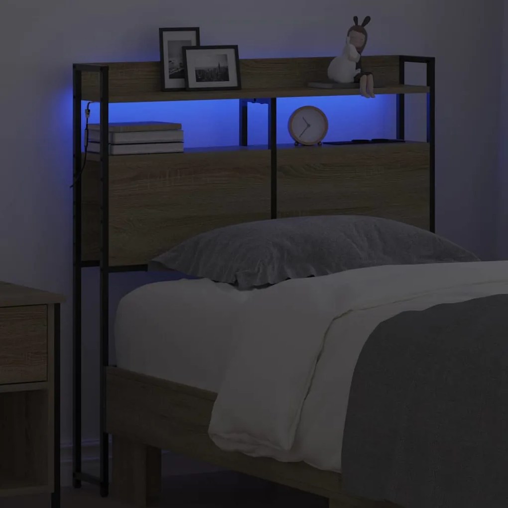 vidaXL Κεφαλάρι με ράφι Sonoma Δρυς 75 cm Επεξεργασμένο ξύλο