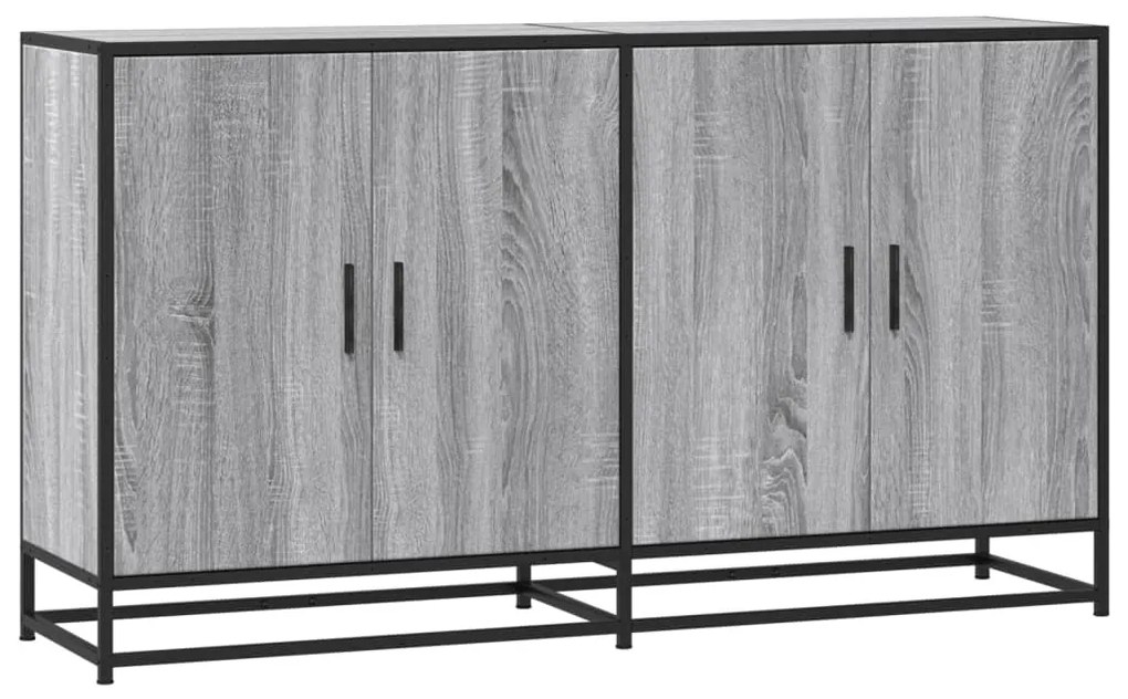 vidaXL Sideboard Grey Sonoma 134x35x76 cm Ξύλινο μηχανουργικό ξύλο