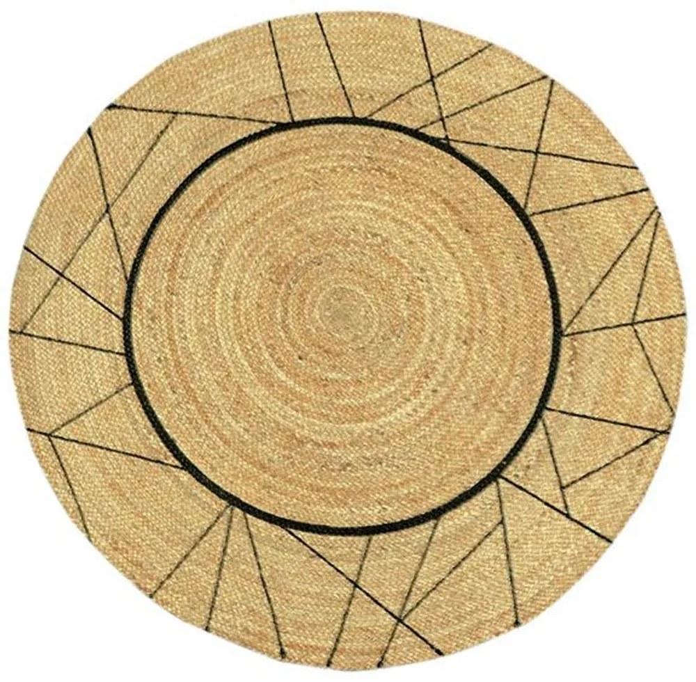 Χαλί Delhi BR-ME002 Round Natural Black New Plan 150X150cm Round