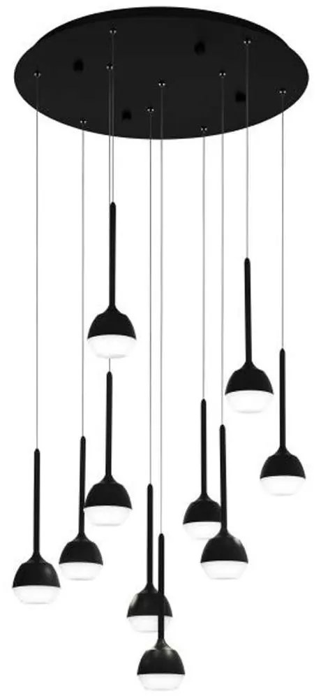 Φωτιστικό Οροφής 39714 Nucetto Led/10 Ø580 Black-Clear Eglo Metal, Glass