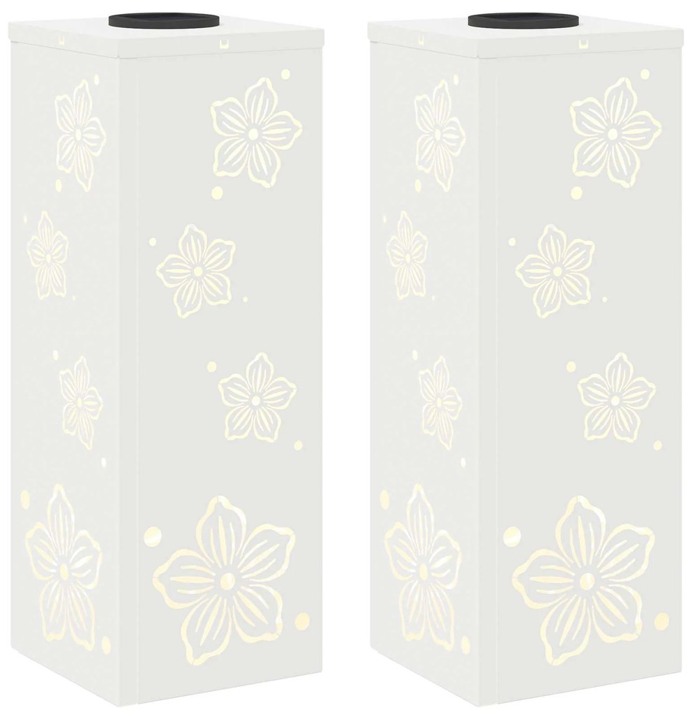 vidaXL Ηλιακό LED Φως Δρόμου 2 pcs Λευκό Κρύο Ρολαρισμένο Χάλυβα