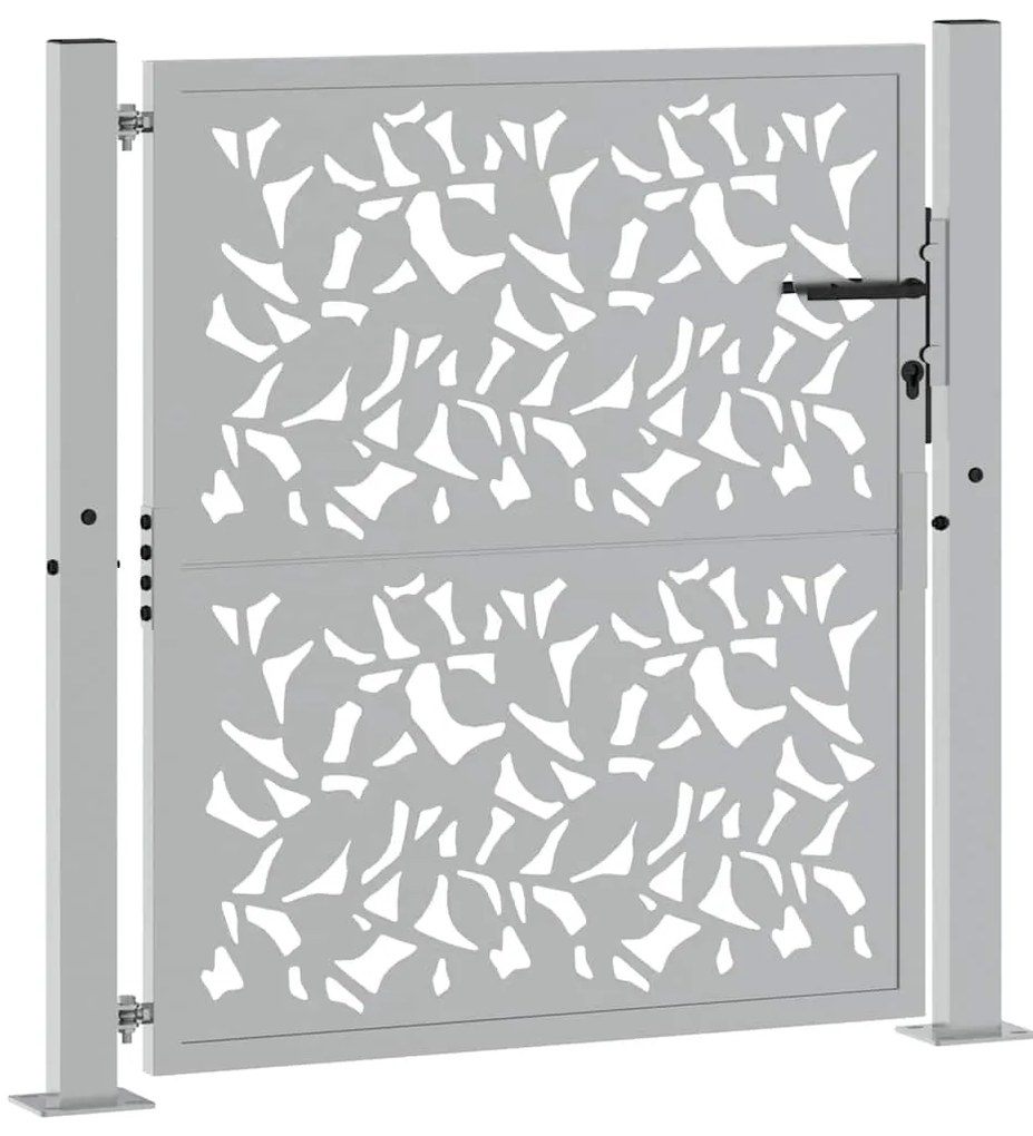vidaXL Πύλη κήπου 105x105 cm από χάλυβα με φύλλα καιρικές συνθήκες