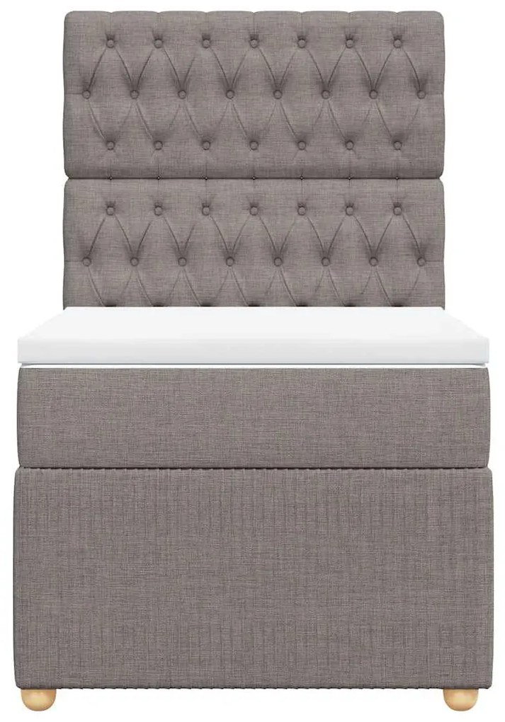 vidaXL Κρεβάτι Boxspring με Στρώμα Taupe 80x200 εκ. Υφασμάτινο