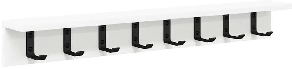 vidaXL Τοίχου Κρεμάστρα Λευκό 80 x 10.5 x 10.5 εκ Επεξεργασμένο ξύλο