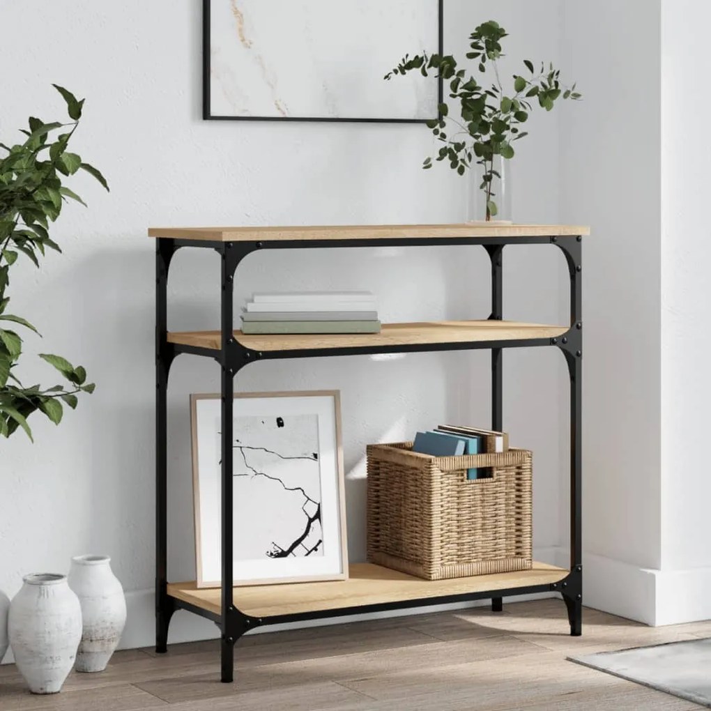 vidaXL Τραπέζι Κονσόλα Sonoma Δρυς 75x29x75 εκ. Επεξεργασμένο Ξύλο