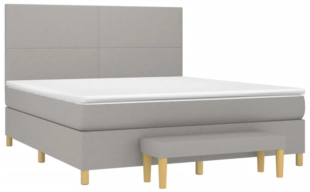 vidaXL Κρεβάτι Boxspring με Στρώμα Αν. Πράσινο 160x200εκ Υφασμάτινο