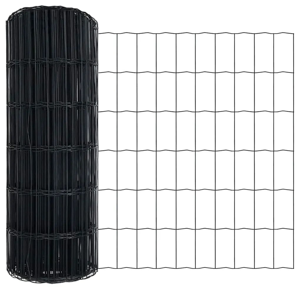 vidaXL Φράχτης Εuro Γκρι 0,4 x 10 μ Σίδηρος με επικάλυψη PVC