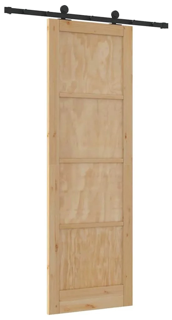 vidaXL Συρόμενη Πόρτα ORKDAL Φυσικό και μαύρο 78 x 232 cm