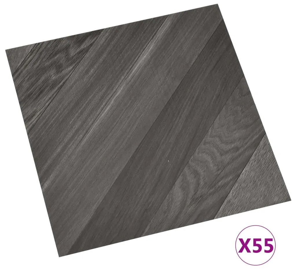 vidaXL Δάπεδο Αυτοκόλλητο Ριγέ Γκρι 55 τεμ. 5,11 μ² από PVC