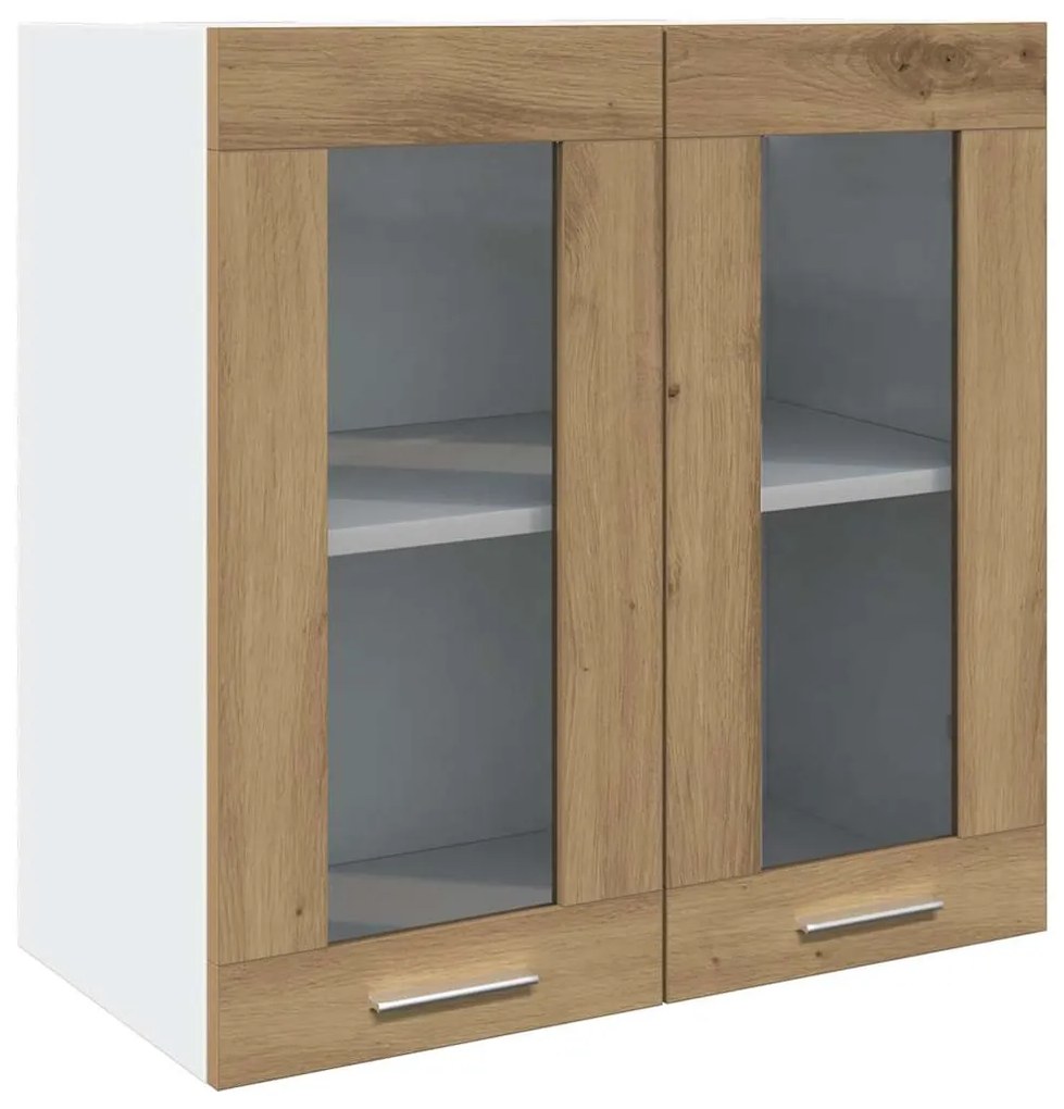Ντουλάπι τοίχου κουζίνας με γυάλινη πόρτα Artisan Oak - Καφέ