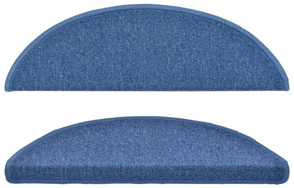 vidaXL Πατάκια Σκαλιών 10 τεμ. Μπλε Ημίστρογγυλά 56x17x3 εκ.