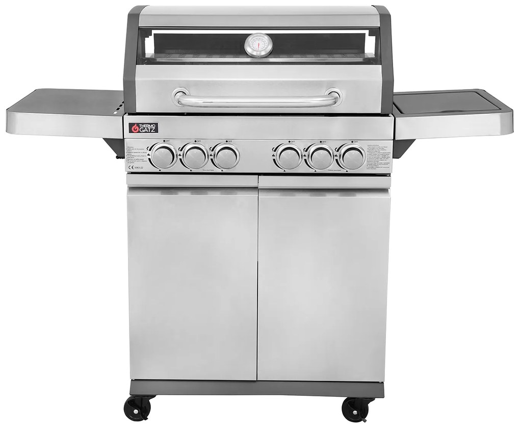 Thermogatz Ψησταριά Υγραερίου GS Grill View με Μαντεμένια Σχάρα, 5 Εστίες και Πλαϊνό Μάτι (03.313.333)