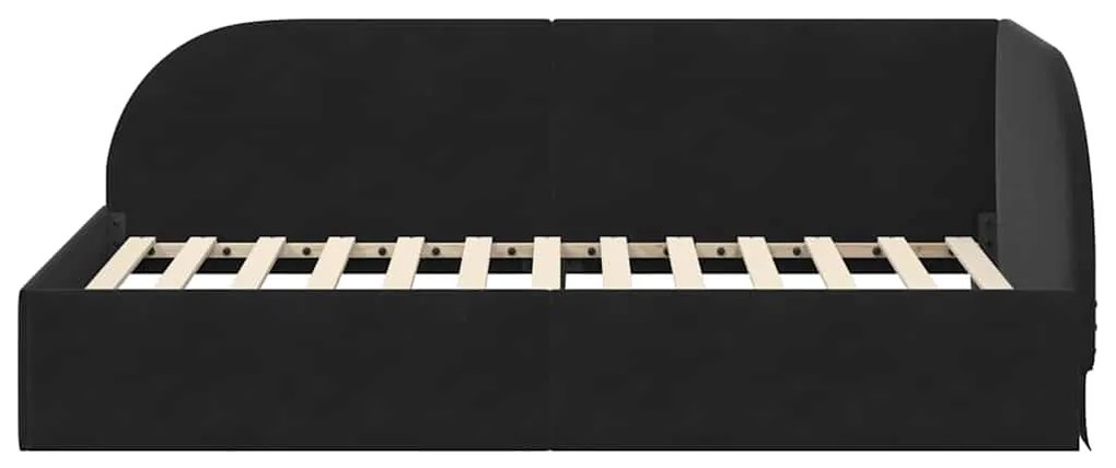 vidaXL Κρεβάτι Γωνίας με κεφαλάρι Μαύρο 80 x 200 cm Βελούδο