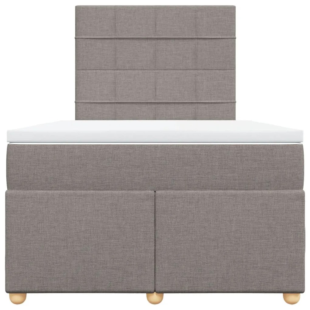Κρεβάτι Boxspring με Στρώμα Taupe 120x190 εκ. Υφασμάτινο - Μπεζ-Γκρι