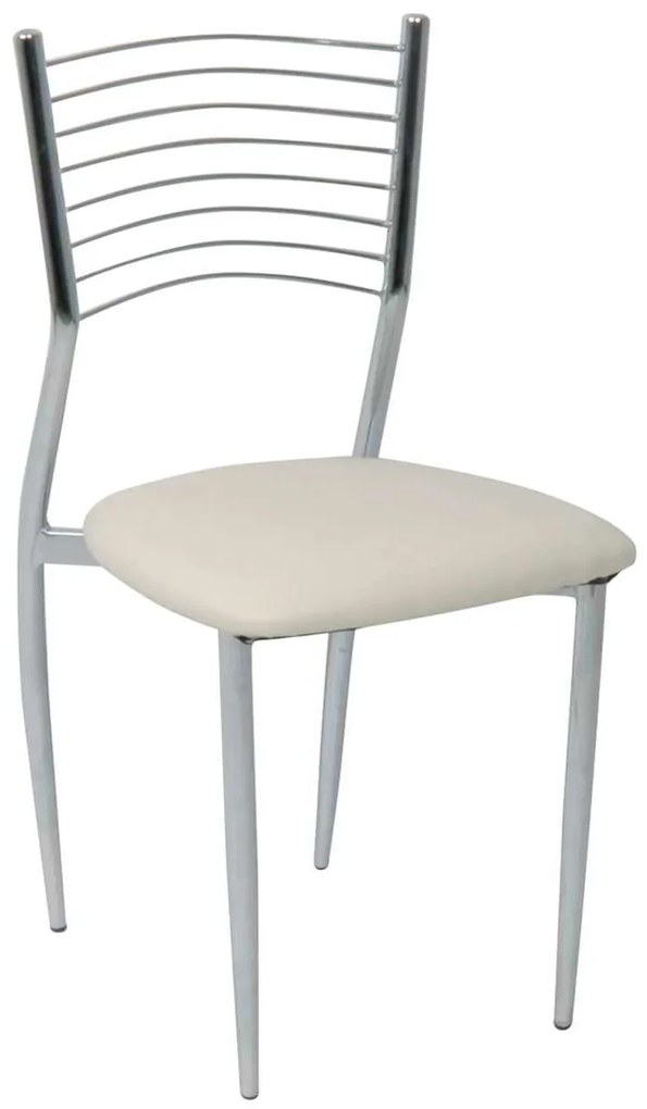 Καρέκλα Vivian Χρώμιο/PVC Εκρού Συσκ.6τμχ 40x44x83cm